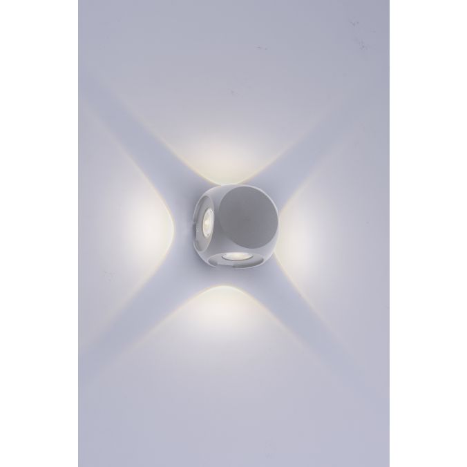 Paul Neuhaus LED-Wandleuchte, silber, Würfelform, IP54, modern, Cube, 4 flammig Online