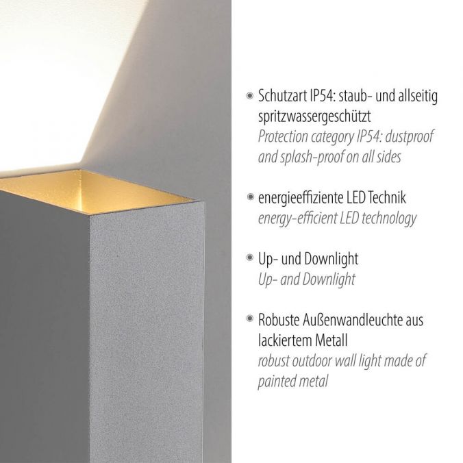 Paul Neuhaus LED Wandleuchte grau IP54 spritzwasserschutz Außenwandleuchte im Angebot