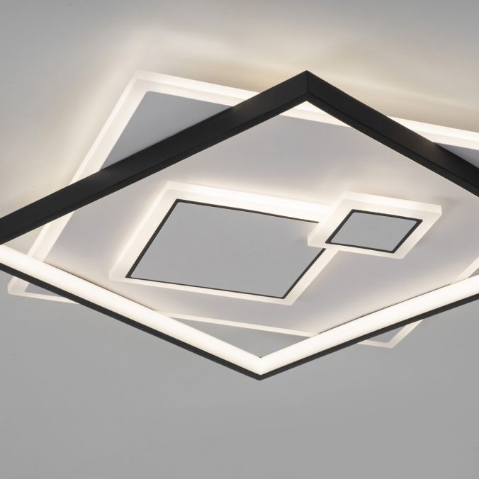 Paul Neuhaus LED Deckenleuchte quadratisch schwarz weiß schaltbar warmweiß Licht Fabrikverkauf