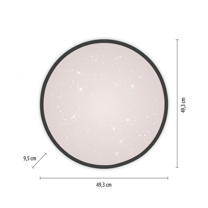 Paul Neuhaus LED Deckenleuchte D=49cm schwarz Sternenhimmeloptik dimmbar Kostenloser Versand