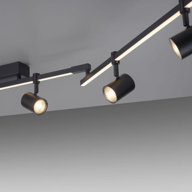 Paul Neuhaus LED Deckenlampe 6 flammig mit LED Board schwarz drehbar Memoryfunktion Limitierter Zeitrabatt