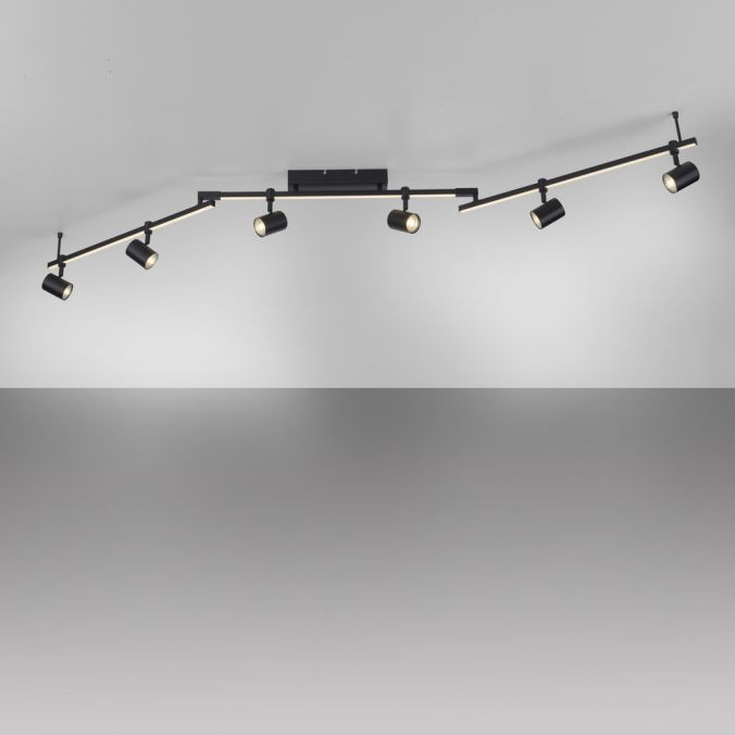 Paul Neuhaus LED Deckenlampe 6 flammig mit LED Board schwarz drehbar Memoryfunktion Limitierter Zeitrabatt