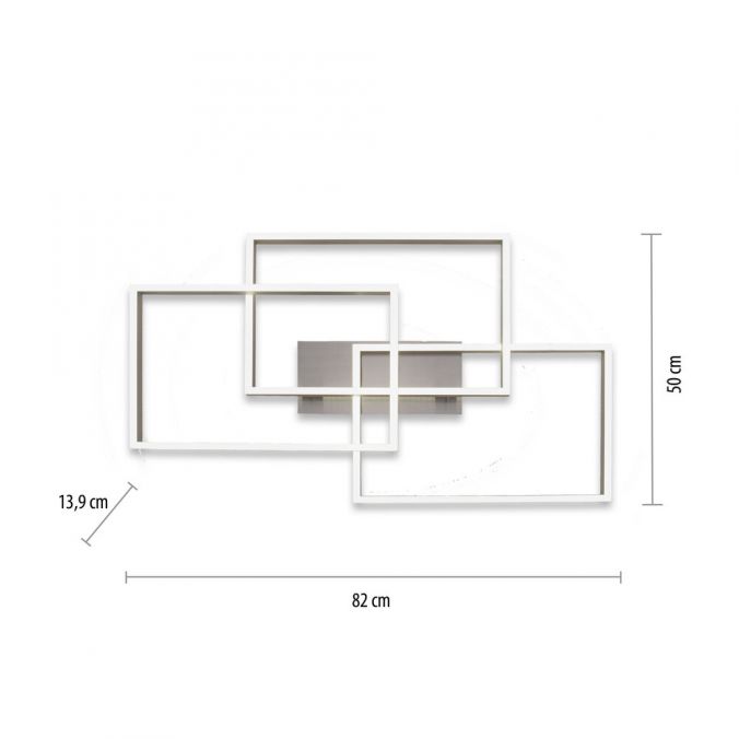 Paul Neuhaus LED Deckenleuchte silberfarbig 82x50cm dimmbar CCT Memoryfunktion Sonderangebot