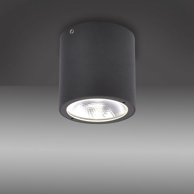Paul Neuhaus LED-Außenaufbaustrahler, anthrazit, Zylinderform, warmweiße Lichtfarbe Versandkostenfrei
