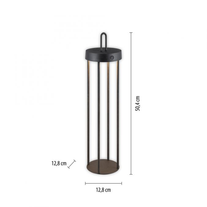 Paul Neuhaus LED Akkulampe Tischleuchte schwarz 50cm Touchdimmer IP44 Gartenleuchte Begrenztes Angebot