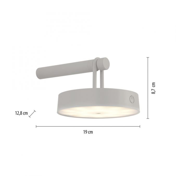 Paul Neuhaus LED Akku Wandleuchte greige dimmbar per Touch IP44 Memoryfunktion Preisnachlass