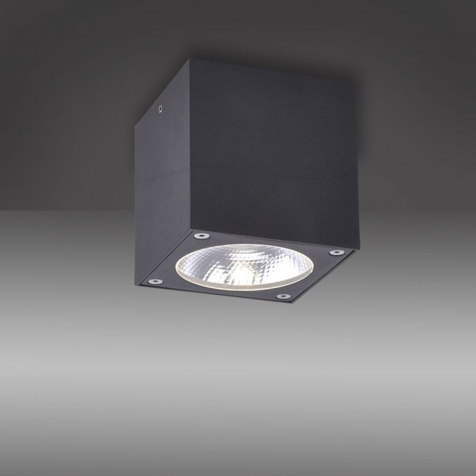 Paul Neuhaus LED-Außenaufbaustrahler, anthrazit, Cube, spritzwassergeschützt, Black Friday