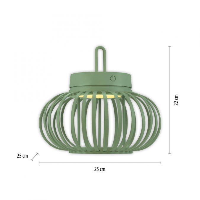 Paul Neuhaus LED Tischleuchte D=25cm grün Akkulampe USB IP44 dimmbar per Touch Weihnachtsangebot
