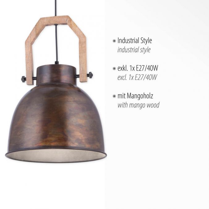 Paul Neuhaus Pendelleuchte, braun, rustikal, Industrial Stil, modern, E27 Fassung Heißer Verkauf