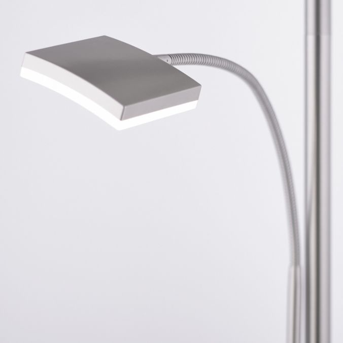 Paul Neuhaus LED-Deckenfluter, stahlfarbig, Lesearm, dimmbar, inkl. Touchschalter Blitzangebot