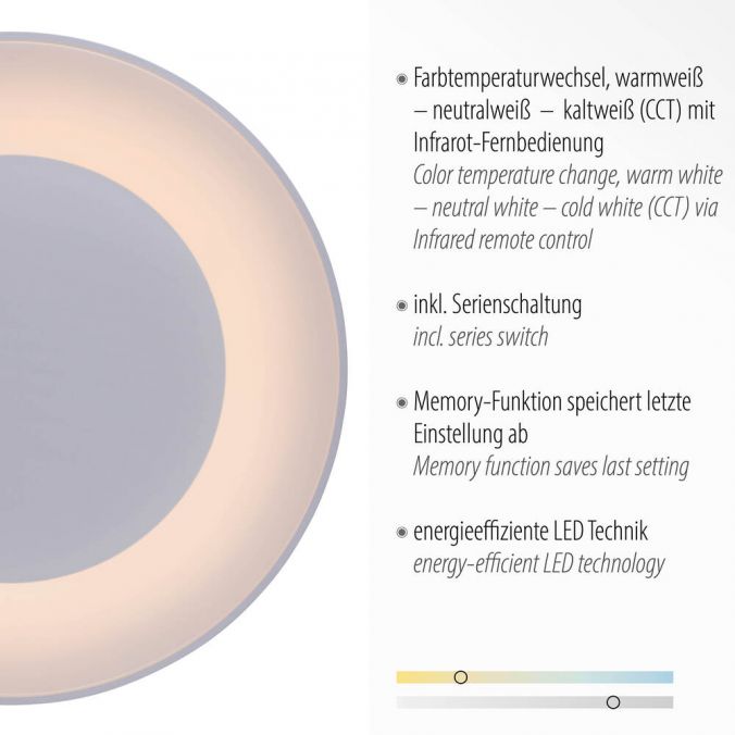 Paul Neuhaus LED-Deckenleuchte, weiss, dimmbar, CCT-Farbmanagement, Memory Funktion Bestseller