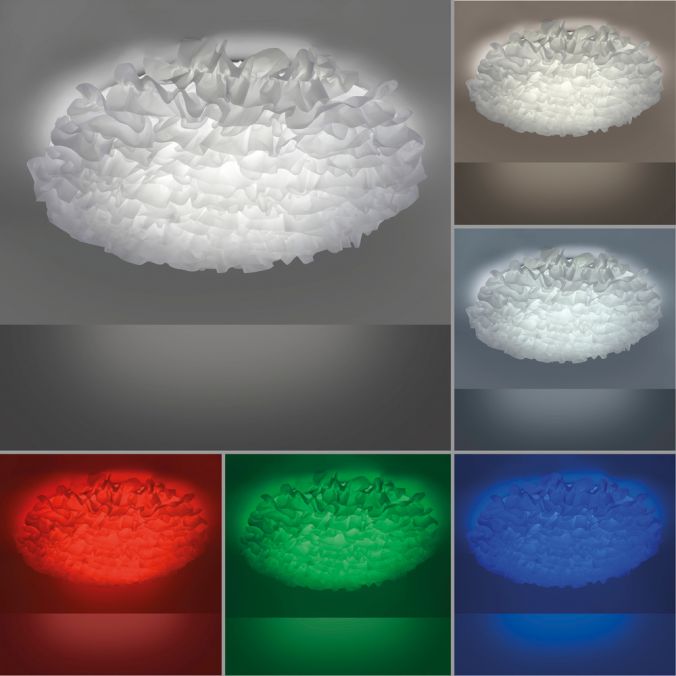 Paul Neuhaus LED Deckenleuchte, Naomi, Stoffschirm, weiß, Ø75cm VIP-Rabatte