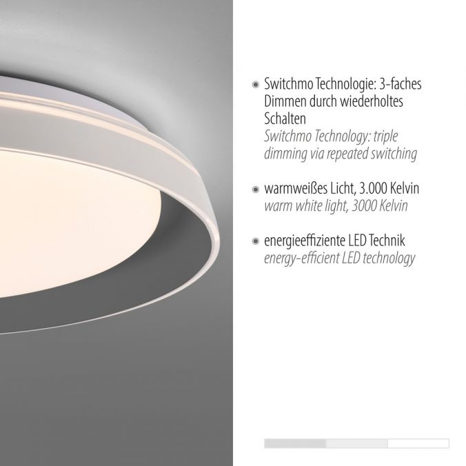 Paul Neuhaus LED Deckenleuchte grau D=43cm dimmbar Switchmo Memoryfunktion Letzte 3 Tage