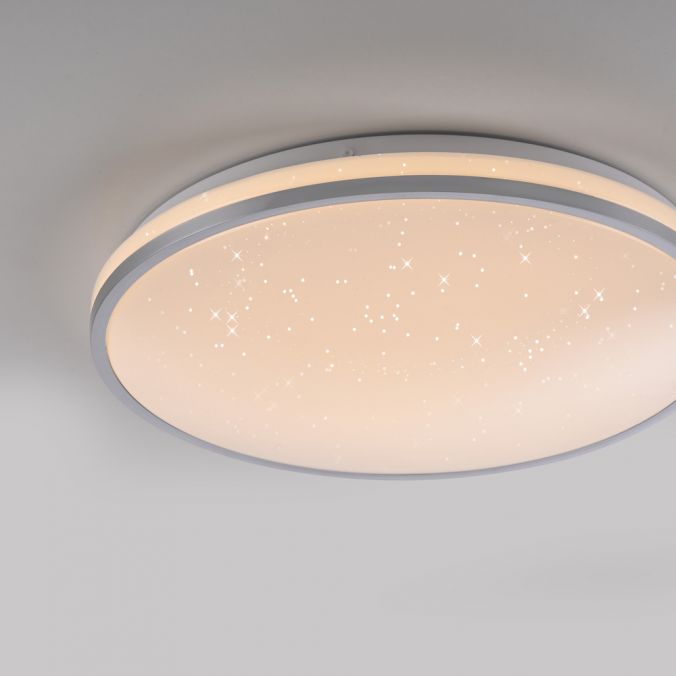 Paul Neuhaus LED Deckenleuchte D=38cm silber Sternenhimmeloptik dimmbar JETZT KAUFEN