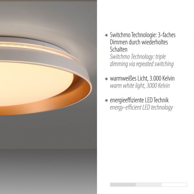 Paul Neuhaus LED Deckenleuchte messing matt dimmbar per Stwitchmo Memoryfunktion Letzte 2 Tage