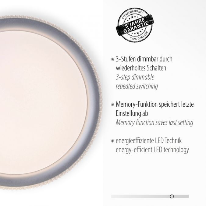 Paul Neuhaus LED Deckenleuchte, silber, rund, dimmbar, warmweiß, 3000K Bis zu 50% Rabatt