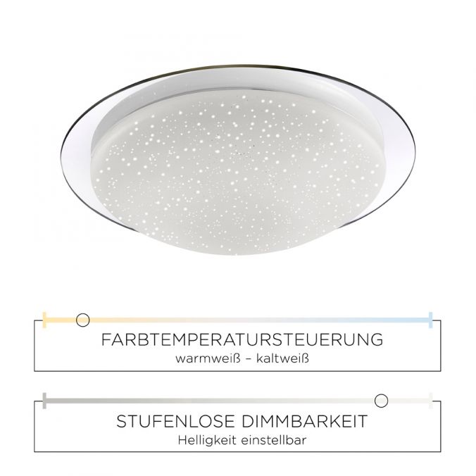 Paul Neuhaus LED-Deckenleuchte, Sternenhimmeloptik, Lichtfarbsteuerung, dimmbar, modern Nur für heute