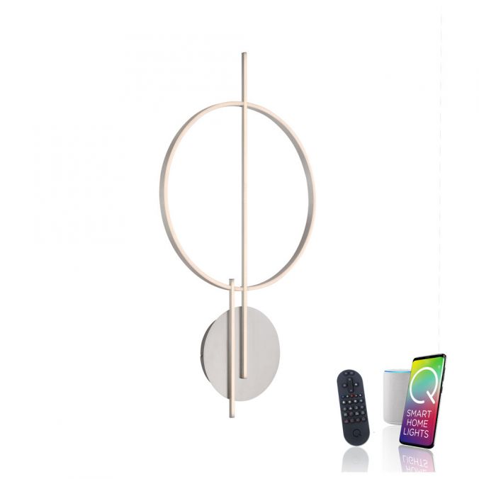Paul Neuhaus Paul Neuhaus Q ARKOA LED Deckenleuchte Smart Home silberfarbig dimmbar RGB
