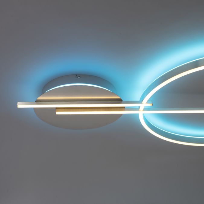 Paul Neuhaus Paul Neuhaus Q ARKOA LED Deckenleuchte Smart Home silberfarbig dimmbar RGB Super Rabatt