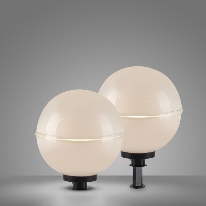 Paul Neuhaus LED Kugelleuchte 2er Set 40x40x71cm weiß mit Kabel und Spieß Außenlampe Speichern exportieren