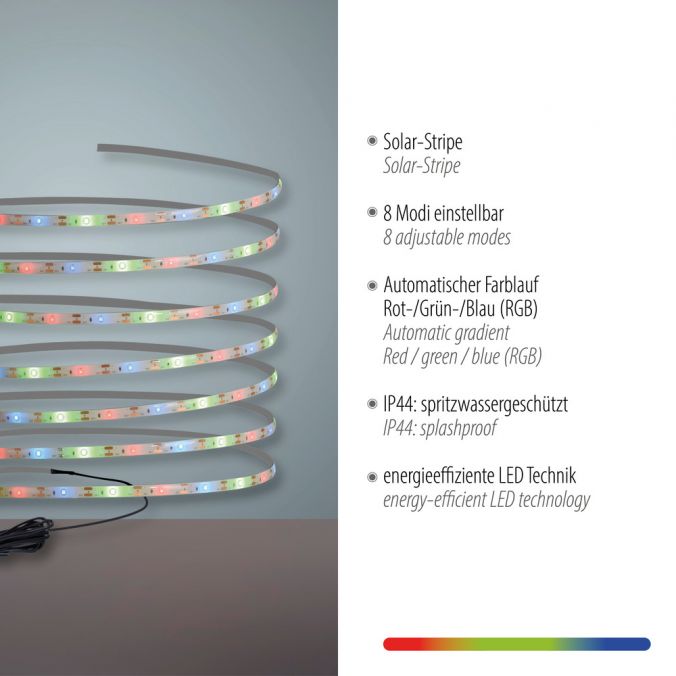 Paul Neuhaus LED Solar Stripe 8 Farbmodis Außenbereich IP44 Erdspieß Rabatte dieses Monats