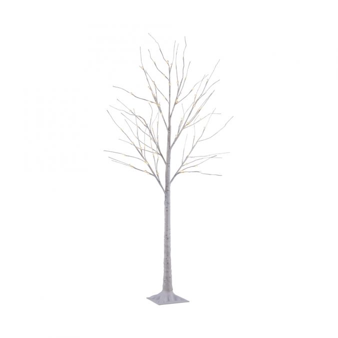 Paul Neuhaus LED Baum, weiß, Birkenoptik, spritzwassergeschützt, modern, warmweiß