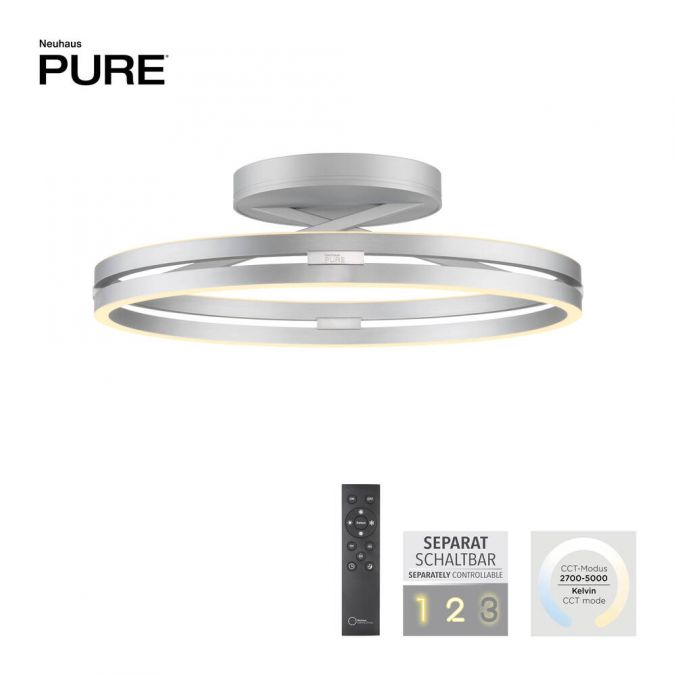 Paul Neuhaus Paul Neuhaus LED Deckenleuchte PURE Loop aluminium Fernbedienung