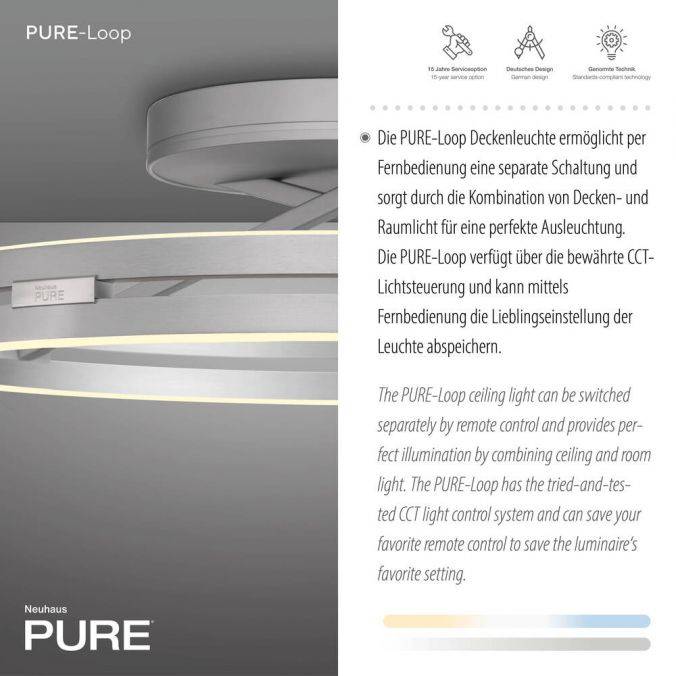 Paul Neuhaus Paul Neuhaus LED Deckenleuchte PURE Loop aluminium Fernbedienung Auslauf