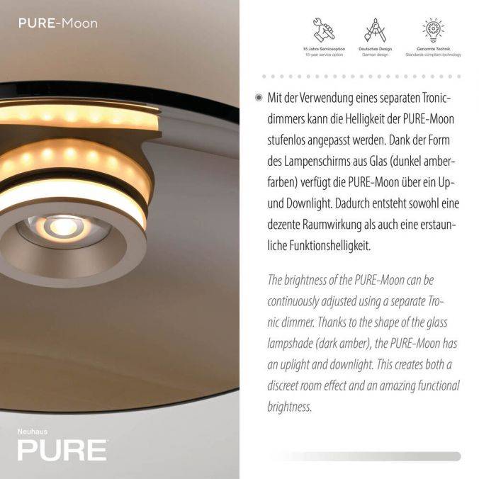 Paul Neuhaus Paul Neuhaus LED Deckenleuchte Pure Moon bronze Amberfarben dimmbar Hotsell