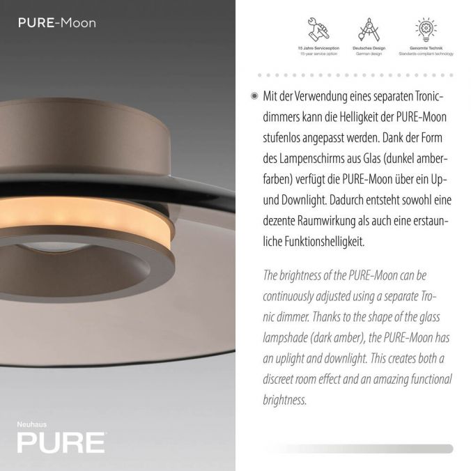 Paul Neuhaus Paul Neuhaus LED Deckenleuchte Pure Moon bronze Tronicdimmer im Angebot