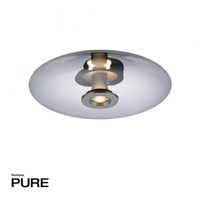 Paul Neuhaus Paul Neuhaus LED Wan- und Deckenleuchte PURE Vitrum grau Rauchglas