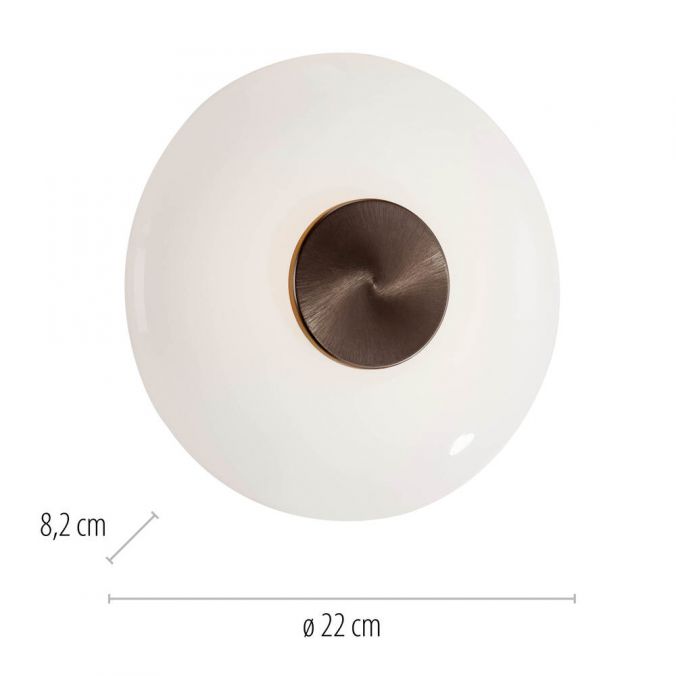 Paul Neuhaus Paul Neuhaus LED Wand- und Deckenleuchte PURE Vitrum dark-metal brown Fabrikverkauf