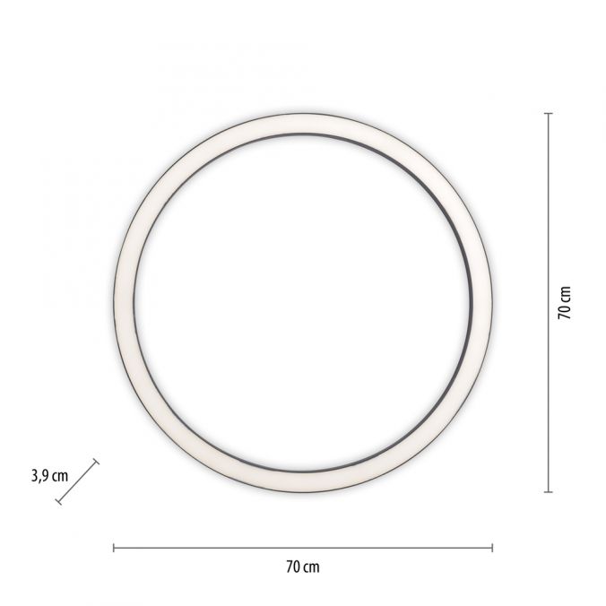 Paul Neuhaus Paul Neuhaus LED Deckenleuchte PURE-LINES ROUND anthrazit 70x70 CCT Fernbedienung Sonderangebot