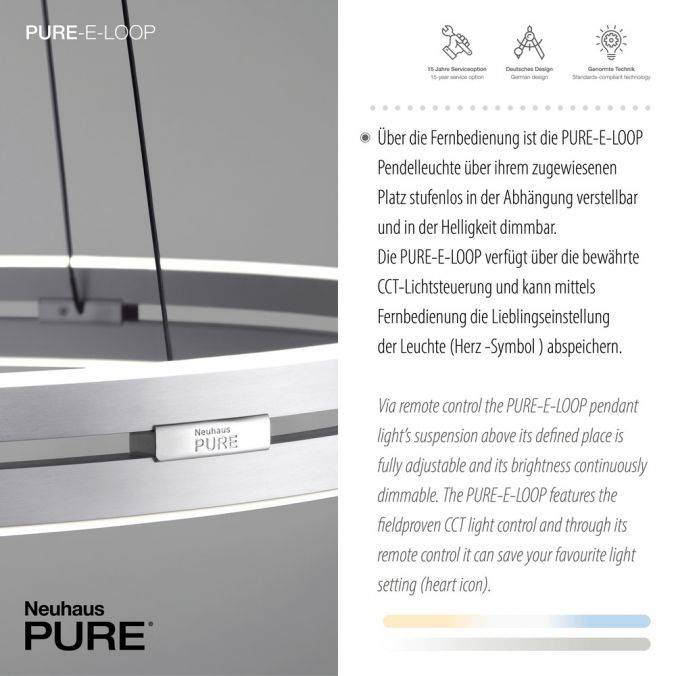 Paul Neuhaus Paul Neuhaus LED Pendelleuchte PURE-E-LOOP aluminium elektrisch Großer Ausverkauf