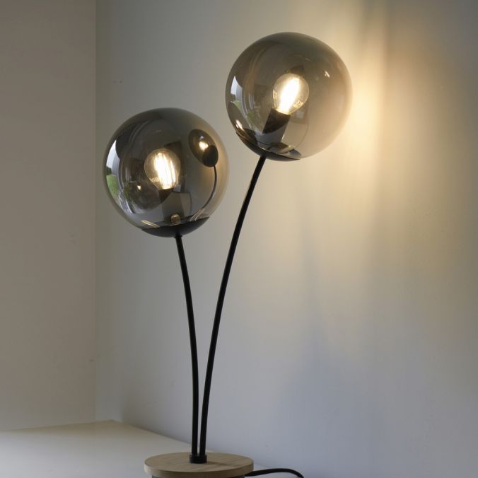 Paul Neuhaus LED Tischleuchte Holz rauchfarben Schnurschalter IP20 Innenlampe Black Friday