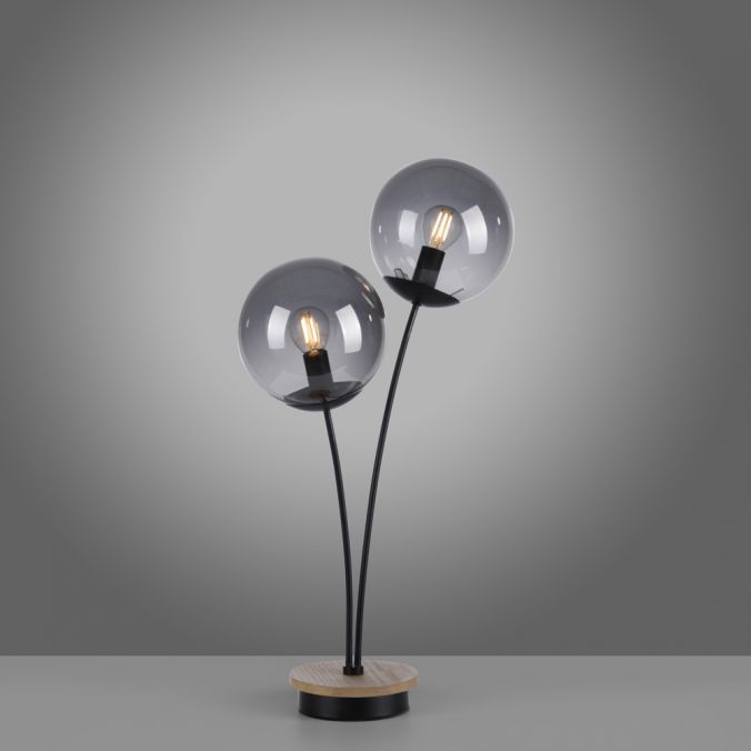 Paul Neuhaus LED Tischleuchte Holz rauchfarben Schnurschalter IP20 Innenlampe Black Friday