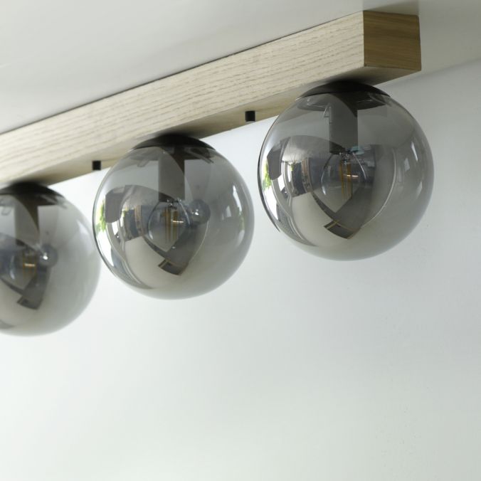 Paul Neuhaus LED Deckenleuchte 3 flammig Holz rauchfarben nachhaltig IP20 Muttertagsangebot