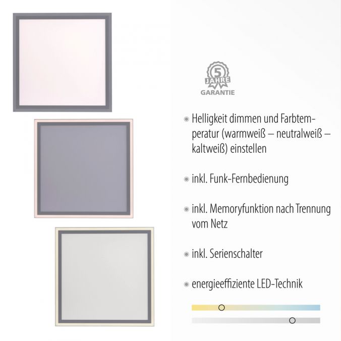 Paul Neuhaus LED Panel, weiß, quadratisch, CCT Farbsteuerung, dimmbar, Fernbedienung Exklusive Angebote