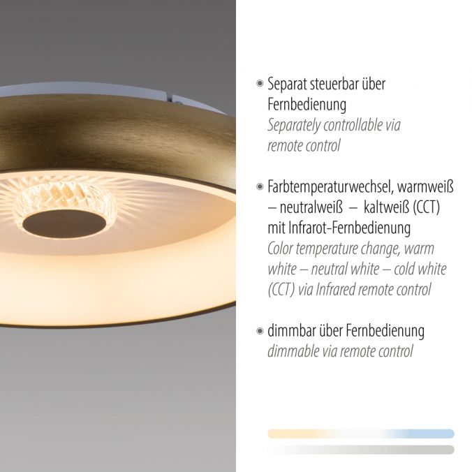 Paul Neuhaus LED Deckenleuchte messing matt rund Kristalleffekte dimmbar Blitzangebot