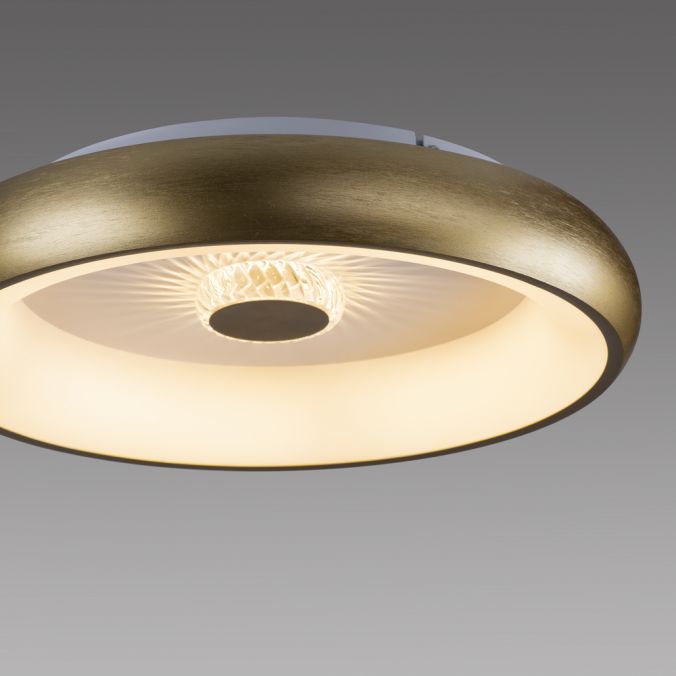 Paul Neuhaus LED Deckenleuchte messing matt rund Kristalleffekte dimmbar Blitzangebot