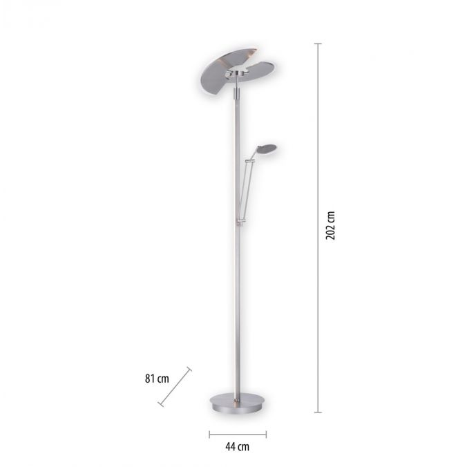 Paul Neuhaus Paul Neuhaus PURE MUTIL LED Deckenfluter silber farbig Leselicht dimmbar Große Rabatte
