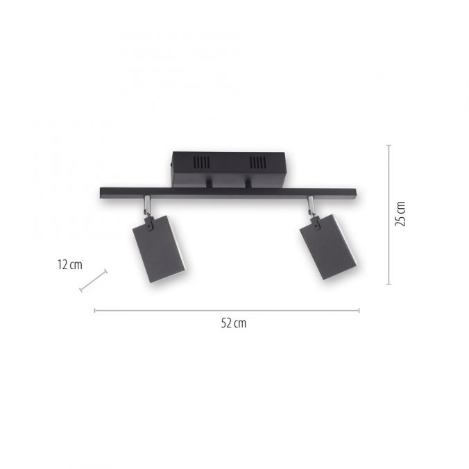 Paul Neuhaus Paul Neuhaus PURE MIRA LED Deckenleuchte schwarz 2 flammig dimmbar CCT Memory Neuheiten