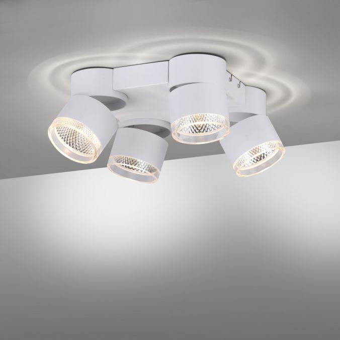 Paul Neuhaus Paul Neuhaus LED Deckenleuchte PURE-NOLA weiß 4 flammig drehbar dimmbar Kauf eins, bekomm eins gratis