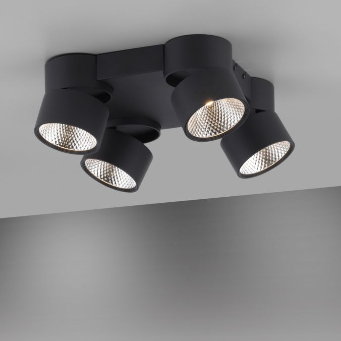 Paul Neuhaus Paul Neuhaus LED Deckenleuchte PURE-NOLA schwarz 4 flammig drehbar dimmbar Sonderangebote