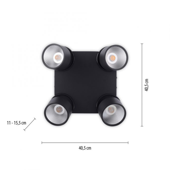 Paul Neuhaus Paul Neuhaus LED Deckenleuchte PURE-NOLA schwarz 4 flammig drehbar dimmbar Sonderangebote