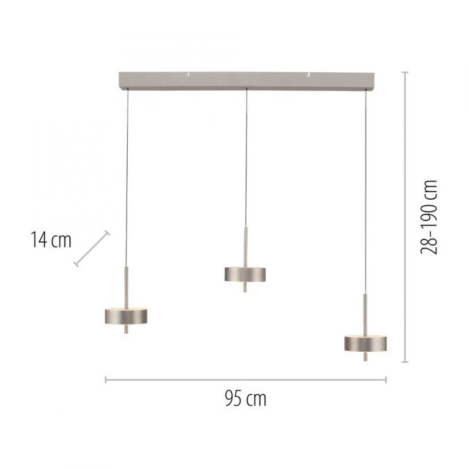 Paul Neuhaus Pendelleuchte Q-ROTATE 3 flammig aluminium höhenverstellbar Smart Home Super Sparpreis