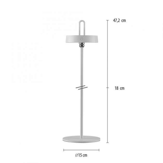 Paul Neuhaus LED Tischlampe weiß Akku Touchdimmer spritzwassergeschützt USB Letzte 3 Tage