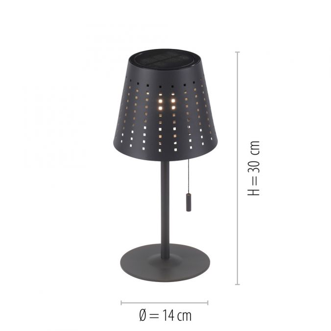 Paul Neuhaus LED Tischleuchte, anthrazit, modern, inkl. Zugschalter, solarbetrieben Letzter Tag