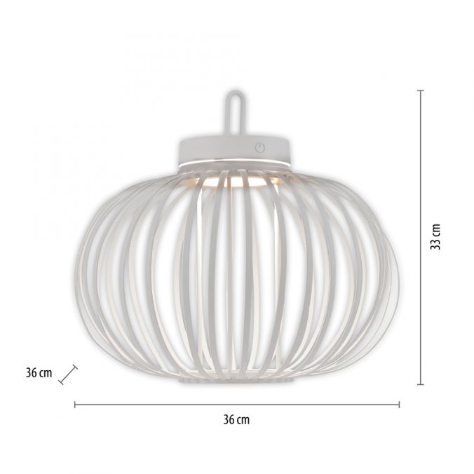 Paul Neuhaus LED Tischleuchte D=36cm weiß Akkulampe USB IP44 dimmbar per Touch Zeitbegrenzte Promotion