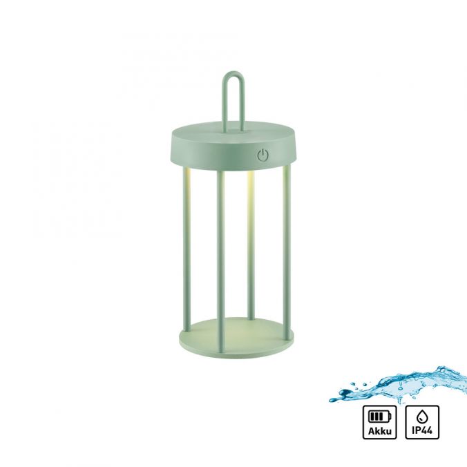 Paul Neuhaus LED Akkulampe Tischleuchte grün 28cm Touchdimmer IP44 Gartenleuchte